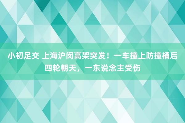 小初足交 上海沪闵高架突发！一车撞上防撞桶后四轮朝天，一东说念主受伤