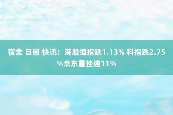 宿舍 自慰 快讯：港股恒指跌1.13% 科指跌2.75%京东重挫逾11%