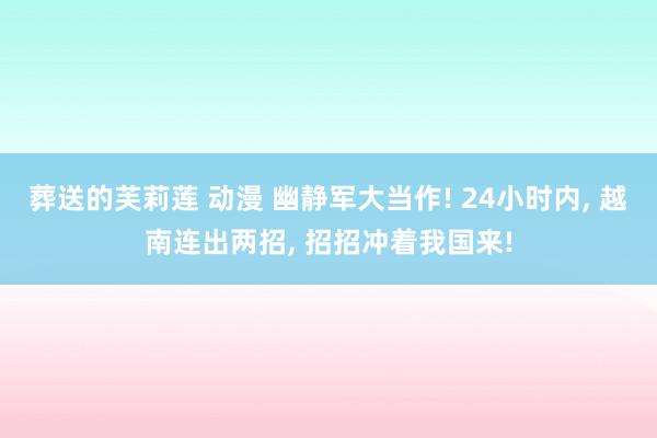葬送的芙莉莲 动漫 幽静军大当作! 24小时内， 越南连出两招， 招招冲着我国来!
