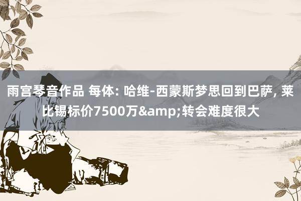 雨宫琴音作品 每体: 哈维-西蒙斯梦思回到巴萨， 莱比锡标价7500万&转会难度很大