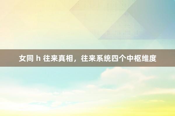 女同 h 往来真相，往来系统四个中枢维度